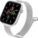 JKD Thin Metal Band Compatible with Apple Watch Bands Women 40mm 41mm 38mm 42mm, Magnetic Stainless Steel Mesh Strap for iWatch SE/SE 2 Apple Watch Series 10 9 8 7 6 5 4 3 Ultra Women & Men Silver