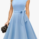 DRESSTELLS Women's Cocktail Dresses, Formal Wedding Guest Modest Church Vintage Tea Party Midi Evening Dress Size L