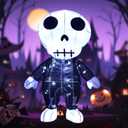 Halloween Decorations Outside Lighted Skeleton - HOYECHI Outdoor Halloween Decor Cute Skeleton Elf 2FT, Light Up Skeleton with 50 LED Lights, Ground Stakes, for Front Yard Porch Gardens Party
