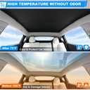 Sunshade Roof for Tesla Model Y 2020-2025 Accessories, Upgraded Carbon Steel Frame [No Sagging] Heat Insulation Glass Sunroof Cover, Dual Layer Cooling Fabric, 2PCS, Interior Black