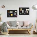 DAHAPYBOO Cork Board with Linen Black,Bulletin Board 23"x17", Corkboards for Office Home School Message Board or Vision Board Decoration.
