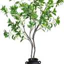 Thiccywoov 2 Pcs 47 Inch Fake Tree Branches Faux Greenery Japonica Leaf Stems for Vase Artificial Tree Branches for Vase Wedding Spring Office Desk Centerpieces Decor