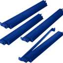 4 Pcs 18.7 Inch Dark Blue Acrylic Mahjong Tile Racks with Pushers for Game Night American Mahjong Racks Tile Set for Mah Jong Lovers and Beginners
