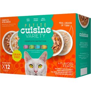 PETITE CUISINE Whole Foods Wet Cat Food, Variety Pack, 2.8 oz. Can (12 Count)