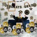 Black and Gold Themed 2026 Graduation Decorations Set - Congrats Grad Banner, Class of 2026 Backdrop, Balloons & Streamers Kit - Graduation Party Supplies for High School & College Celebrations