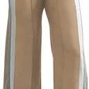 PINSV Women's Wide Leg Sweatpants Baggy Lounge Pants Active Joggers Striped Track Pants