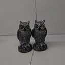 Hausse 2 Pack Fake Horned Owl Bird Scarecrow Decoy 10.5 Inch Height, Plastic Deterrents, Halloween Decoration, Nature Enemy Pest Repellent for Outdoor Garden Yard