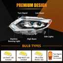 LED Projector Headlight Assembly Fit for 2017-2020 Nissan Rogue SL, 17-19 SL Hybrid, [LED DRL] Left Driver Side Headlamp with Clear Lens Black Housing Amber Reflector, OEM# 260606FL6A, 1 PC