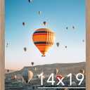 JCJMY 14x19 Picture Frame for Poster Photo Picture, Horizontal and Vertical Formats for Wall Hanging, 14 x 19 Wall Gallery Poster Photo Frame with Shatter Resistant Plexiglass, Rustic Brown
