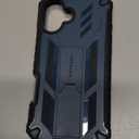 FNTCASE for iPhone 16 Plus Case: Military Grade Drop Proof Protection Mobile Cover with Kickstand | Matte Textured Rugged Shockproof TPU | Protective Sturdy Phone Case - 6.7 Inch Blue