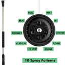 RESTMO 36 Long Watering Wand, Metal Garden Hose Wand with 180 Swivel Head and 10 Spray Patterns, 3ft Heavy Duty Hose Nozzle Sprayer with Thumb Flow Control, Ideal to Water Hanging Baskets, Shrubs