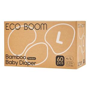 ECO BOOM Diapers, Viscose from Bamboo Diapers, Natural Soft Disposable Nappies for Infant, Size 4 Suitable for 20 to 31lb (Large - 60 Count)