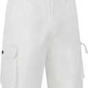 YuKaiChen Men's Stretch Cargo Shorts Zipper Pocket Relaxed Fit Shorts (36, White)