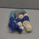 Patelai 36 Pcs Wicker Rattan Balls Decorative Balls for Vase Centerpiece Bowls Orbs Filler for Home Decor,4 Sizes(Dark Blue, Sky Blue, Gray, White)