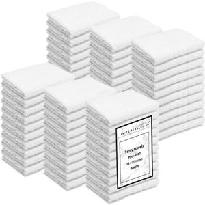 Terry Bar Mop Towels (Value Pack of 60) Size 14"x17"  Absorbent and Durable, Multipurpose Cleaning Rags, Cotton Cleaning Towels, Terry Cloth Rags, Reusable Shop Rags (White)