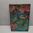 Stained Glass Window Hanging, Dragonfly Suncatchers for Windows Hanging, Handcrafted Sun Catchers Indoor Window Panel for Home Decor, Gift for Mom, Wife, Friends, Rectangular W10 xH15 (Yellow Dragonfly With Morning Glory Flowers)