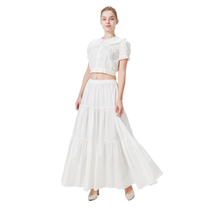 BEAUTELICATE 100% Cotton Victorian Maxi Skirt Women Gypsy Medieval Renaissance Boho Skirt Full Length, Size M