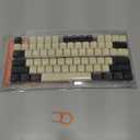 Womier Low Profile Keycaps - PBT Shine Through Keycaps 60 65 75 100 Percent, Retro Keyboard Key caps Full Size for Cherry Gateron MX Switches Mechanical Keyboard, Retro Carbon Color