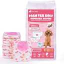 Pet Soft Disposable Dog Diapers - Female Dog Diapers with Adjustable Foam Tail Hole, Ultra Protection Puppy & Cat Diapers Wetness Indicator for Dogs in Heat or Incontinence, 20pcs (S,Red)
