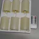 Eywamage White Flameless Votive Candles with Remote Batteries, 2x3 inch Flickering Small LED Wax Pillar Candles 6 Pack