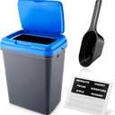 Kathfly Dry Pellets Storage Bin with Locking Lid, 16 lb Capacity Wood Pellets Container with Flavor Stickers Includes Scoop, Stackable Design, Sealed Storage for BBQ