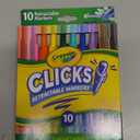 Crayola Clicks Retractable Tip Markers (10ct), Washable Cone Tip Art Marker Set, Easter Basket Stuffer Essentials, Easter Craft Supplies for Coloring Books, Ages 3+ (Classic)