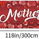 Happy Mother's Day Banner Decorations,Mother's Day Polyester Hanging Banner Party Decoration Supplies,120x20 Inch Mothers Day Yard Sign Holiday Hanging Outdoor Decor Red Buffalo Plaid Love Heart Party Supplies for Indoor Outdoor Garden Fence Balcony Lawn Home Decor