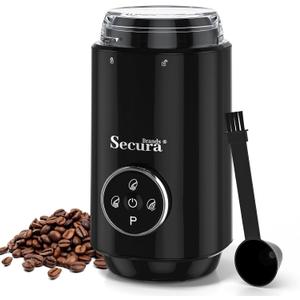 Secura Brands Electric Coffee Grinder with Coarse to Fine Multiple Grind Setting for Coffee Bean, Spices & Herbs, Black