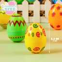 JOYIN 72PCS 2.3" Printed Empty Plastic Eggs, Bright Colorful Plastic Eggs Bulks for Festival Hunt, Filling Treats, Party Favor, Basket Stuffers, Classroom Prize Supplies