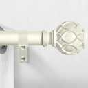 White Curtain Rods for Windows:Farmhouse Boho Decorative Curtain Rod for Bedroom Living Room,Heavy Duty Adjustable Rustic Drapery Rods with Vintage Coastal Texture Finials,Antique White 18-45"