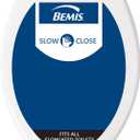 Bemis 7300SLEC Slow Close Toilet Seat, Easy Clean Hinges and Durable Plastic Seat, Made in USA, Elongated, White