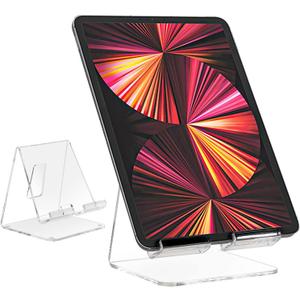 Kamehame Acrylic Desk Tablet Stand - Clear iPad & Galaxy Tab Stand (4-13 inches)