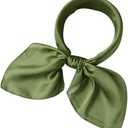 Bellonesc Women's Scarfs 100% Silk Small Square Scarves 21" x 21" Real silk Hair Scarfs Neckscarfs for Women (Army Green)