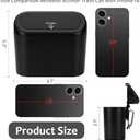 Accmor Car Trash Can with Lid, Mini Auto Dustbin Garbage Organizer Holder 2 Packs, Automotive Storage Container Bin with 60 Pcs Bags for Vehicle, Home, Office