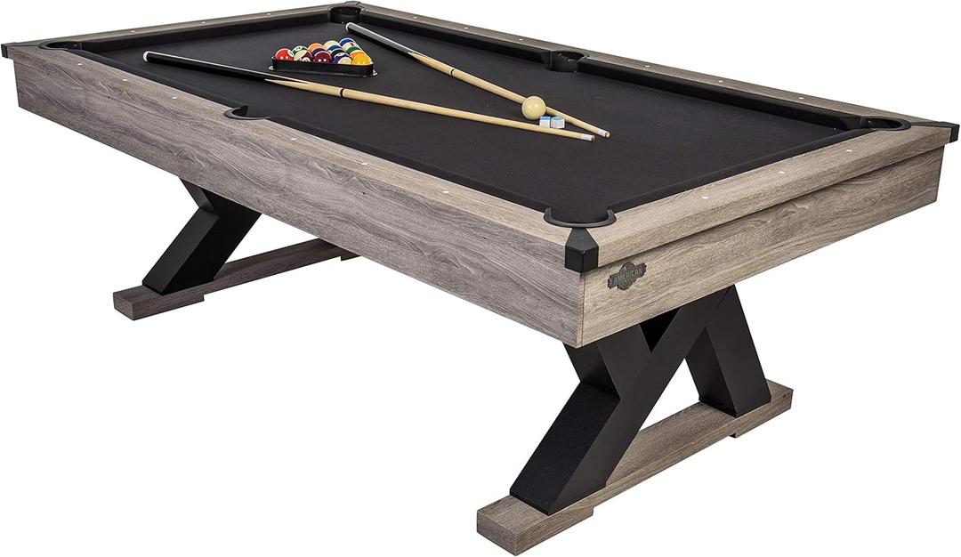 American Legend Billiard Table with Rustic Wood Finish (Brown)