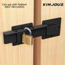 9" Flip Gate Latch Lock with 4 Padlock Holes, 4mm Extra Heavy Duty Carbon Steel Adjustable Door Latch for Sliding/Swing Gates, Outdoor Wooden Fence, Barn, Shed, Garage, Yard, Double Gate