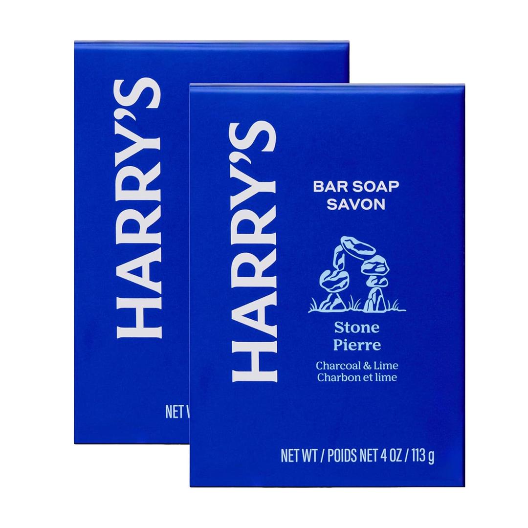 Harry's Bar Soap for Men - Stone Scent, 4 oz Body Soap Bars, 2 Pack
