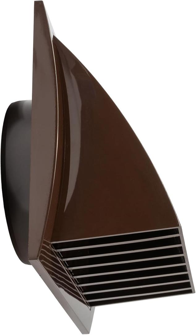 5'' Inch Exhaust Hood Vent with Rain Cover, Brown, Indoor and Outdoor Air Vent Cover, HVAC Exhaust Vent Duct Cover, 7.5'' x 7.5'' Inch Exhaust Cap (5'' Inch, Brown)