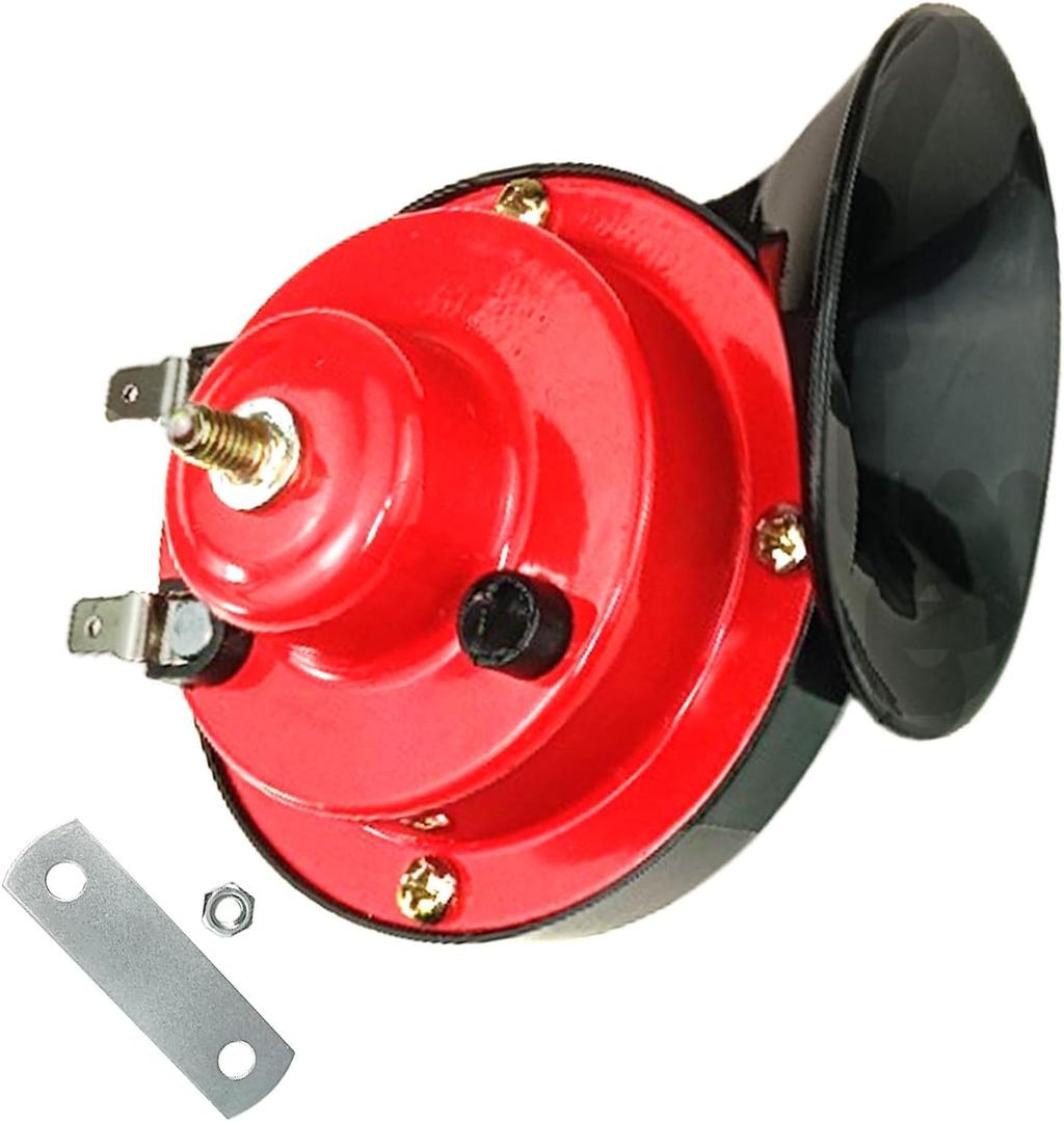 300DB Loud Train Horns Kit, Vehicle Air Electric Snail Horn 12V Waterproof Air Horns Replacement Kit for Car Motorcycle Truck and Boat (Black,Red)