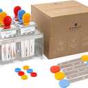 Ecozoi Stainless Steel Popsicle Molds, 6 Mini Popsicle Makers, 6 Reusable Stainless Steel Sticks, 12 Silicone Seals and 1 Rack, Eco Popsicle Molds for Kids and Adults, 2 oz Per Mold (Square)