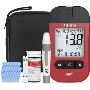 Hemoglobin Test Meter with 25 Hemoglobin Test Strips, Hemoglobin Test Kit Easy for Home Use
