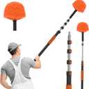 SISUPASSIE 36FT Reach Cobweb Duster with Extension Pole, High Ceiling Long Duster with 7-30FT Telescoping Pole, Spider Web Brush for Indoor Outdoor Use