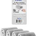 X3 Mop Replacement Microfiber Cleaning Pads, 4 Pack of Reusable Flat Mop Heads (Pads fit Original X3 Mop Only)