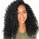 Curly Crochet Hair 14 Inch GoGo Curl Crochet Hair for Women Short Beach Curl Crochet Braids for Women 7 Packs Deep Curly Braiding Hair for Boho Braids (14 Inch, 1B)