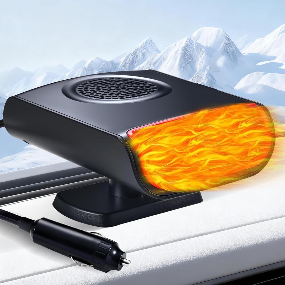 Portable Car Heater For Vehicle 12V: Heater For Car That Plugs Into Cigarette Lighter Window Defroster Dashboard Heater Portable Car Heater Automotive Heaters Compact Quiet Extended Power Cord
