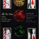 LaRibbons Christmas Wrapping Paper Sets, Classic Reindeer & Plaid Design With Ribbons & Gift Tags & Metallic Pom Pom, Perfect for Xmas, Holiday Party, 30Inch × 10Feet（4 Rolls: 100 Sq.Ft.Ttl）