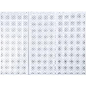 Pegboard Rack Garage Storage Steel Horizontal PegBoard Pack,Steel Pegboard Heavy Duty- 3 Pack 16-Inch X 36-Inch Metal Peg Board Tool Organization Panels (White)