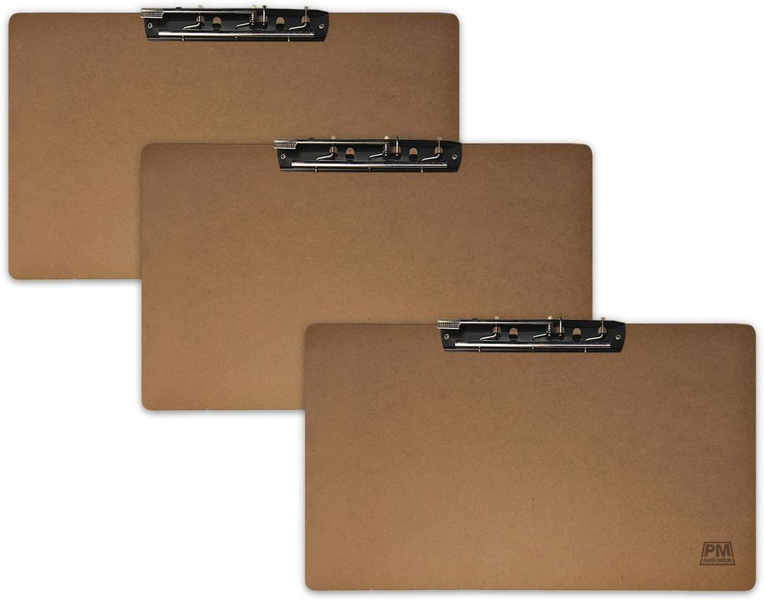 Paper Merlin Ledger Clipboards 19 x 11 Horizontal MDF 11x17 Clipboard Landscape Legal Size Paper with Large Clip 3 Pack