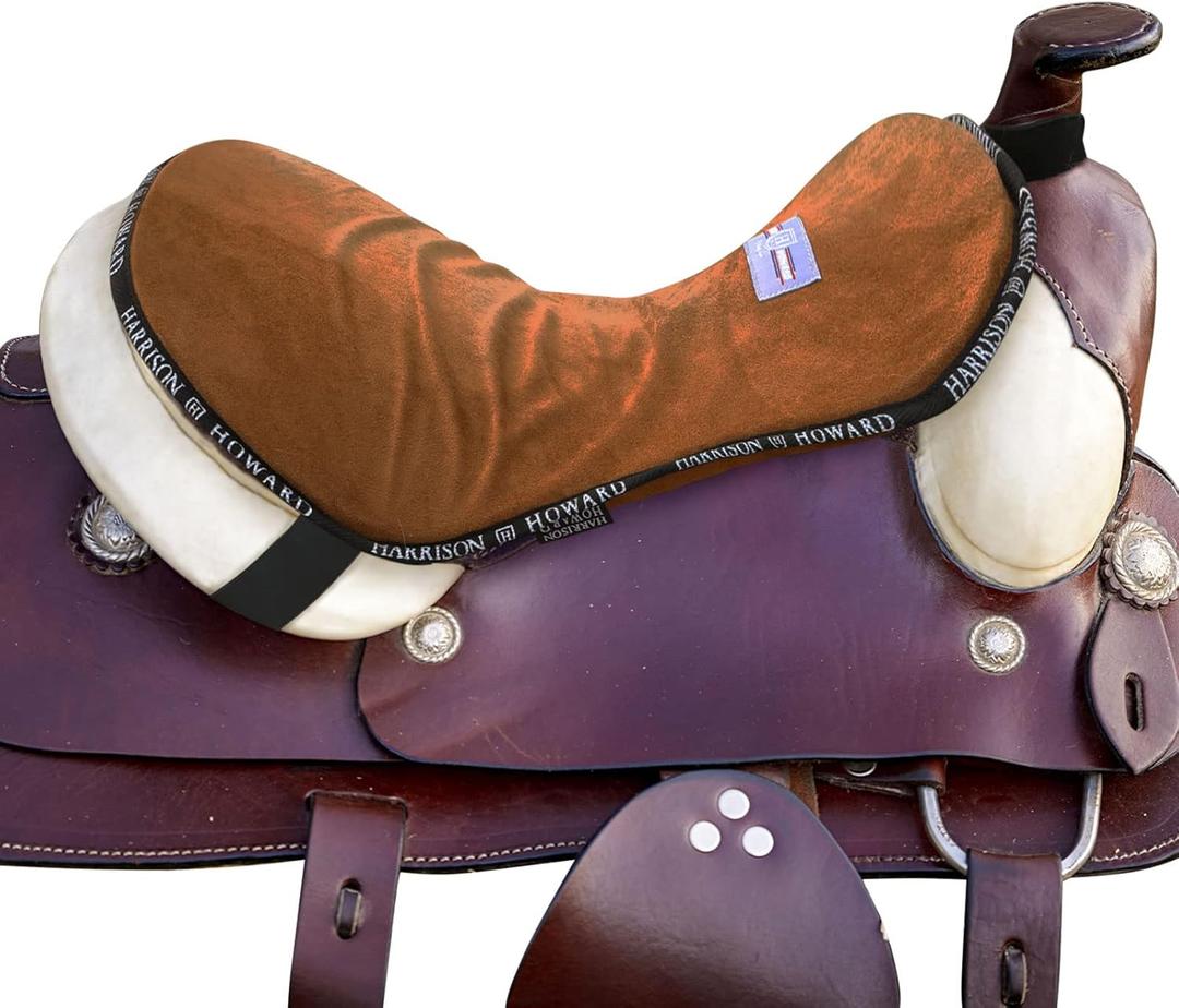 Harrison Howard Trail Seat Saver Western Tack Saddle Ride-on Pad with Cushion Bottom Helps Distribute Back Pressure (Brown)