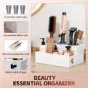 Casavita White Hair Tool Organizer with Heat-Resistant Mat, Hot Tools Organizer, Hair Brush Organizer, Hair Tool Holder, Hair Dryer Organizer, Hot Hair Tools Organizer, Hot Tool Storage